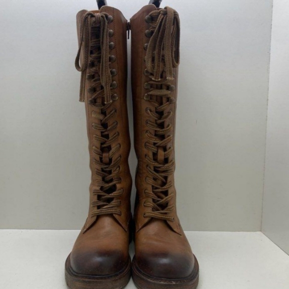 Vintage Foundry Brown Leather boots size 7 - Picture 2 of 8